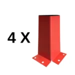 4er-Set Rammschutz für Palettenregal, 260 mm Stahl-Fußschutz, 3,2 mm Dicke