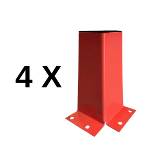 4er-Set Rammschutz für Palettenregal, 260 mm Stahl-Fußschutz, 3,2 mm Dicke