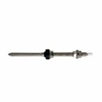 Edelstahlschraube M10 x 160 mm Sechskant SW7 inkl. 3 Edelstahlmuttern für Photovoltaik