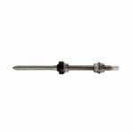 Edelstahlschraube M10 x 160 mm Sechskant SW7 inkl. 3 Edelstahlmuttern für Photovoltaik