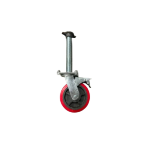 Gerüstrolle 6 Zoll mit Bremse, 145 mm, Stahlrad mit 17 cm Schaft für Gerüste