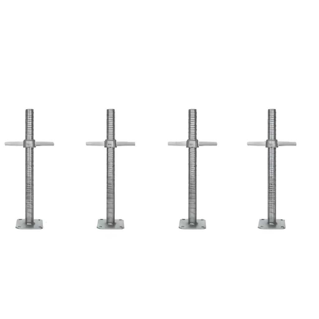 Höhenverstellbarer Stellfuß M33, 700 mm, Grundplatte 120×120×5 mm, 0,45 kg
