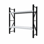 Metall-Lagerregal 2000 x 600 x 2000 mm, 4 Ebenen, 400 kg Tragkraft, verzinkt, höhenverstellbar