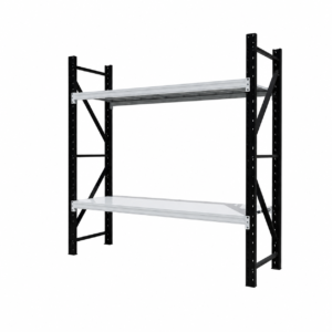 Metall-Lagerregal 2000 x 600 x 2000 mm, 4 Ebenen, 400 kg Tragkraft, verzinkt, höhenverstellbar