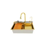 Moderne Küchenspüle Gold – Multifunktions-Edelstahlspüle 800 × 460 × 220 mm