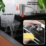 Multifunktionale küchenspüle schwarz edelstahl – 680×460×220 mm mit zubehör & gläserspüler – Bild 4