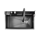 Multifunktionale küchenspüle schwarz – edelstahl premium 800 × 460 × 220 mm – Bild 3