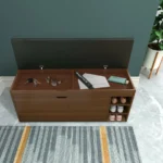 Schuhschrank mit sitzbank – modernes design, 100x34x50 cm, braun – Bild 3