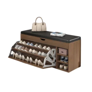 Schuhschrank mit sitzbank – modernes design, 100x34x50 cm, braun