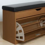 Schuhschrank mit sitzbank – modernes design, 100x34x50 cm, braun – Bild 6