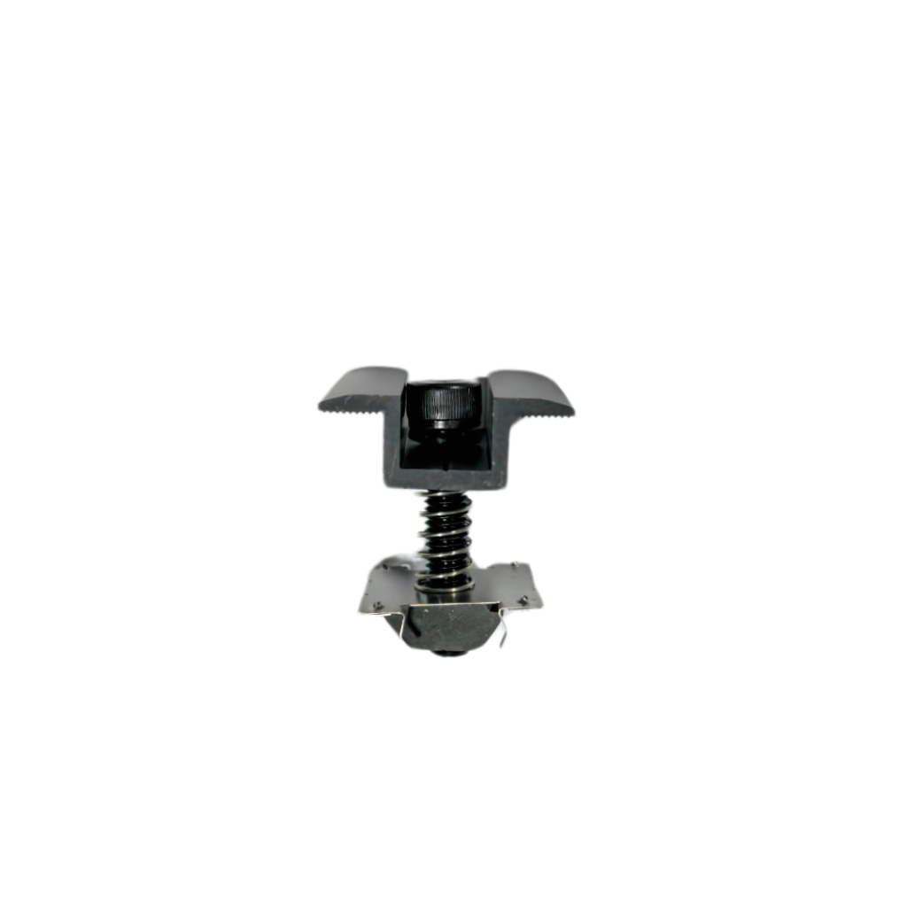 Schwarze Mittel-/Zwischenklemme 30–35 mm für Photovoltaik-Montagesysteme