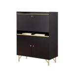 Sekretär Schreibtisch Schwarz Holzoptik – Kompakt & Modern