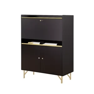 Sekretär Schreibtisch Schwarz Holzoptik – Kompakt & Modern