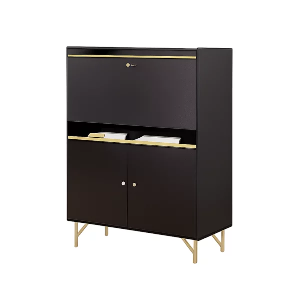 Sekretär Schreibtisch Schwarz Holzoptik – Kompakt & Modern Sekretär Schreibtisch Schwarz Holzoptik – Kompakt & Modern