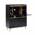 Sekretär Schreibtisch Schwarz Holzoptik – Kompakt & Modern – Bild 2