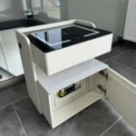 Smarter Nachttisch Weiß mit Qi-Ladefunktion, LED-Beleuchtung, integriertem Safe & Bewegungssensor – Bild 4