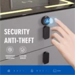 Smarter nachttisch mit kabellosem laden, bluetooth & fingerabdruckschloss – weiß