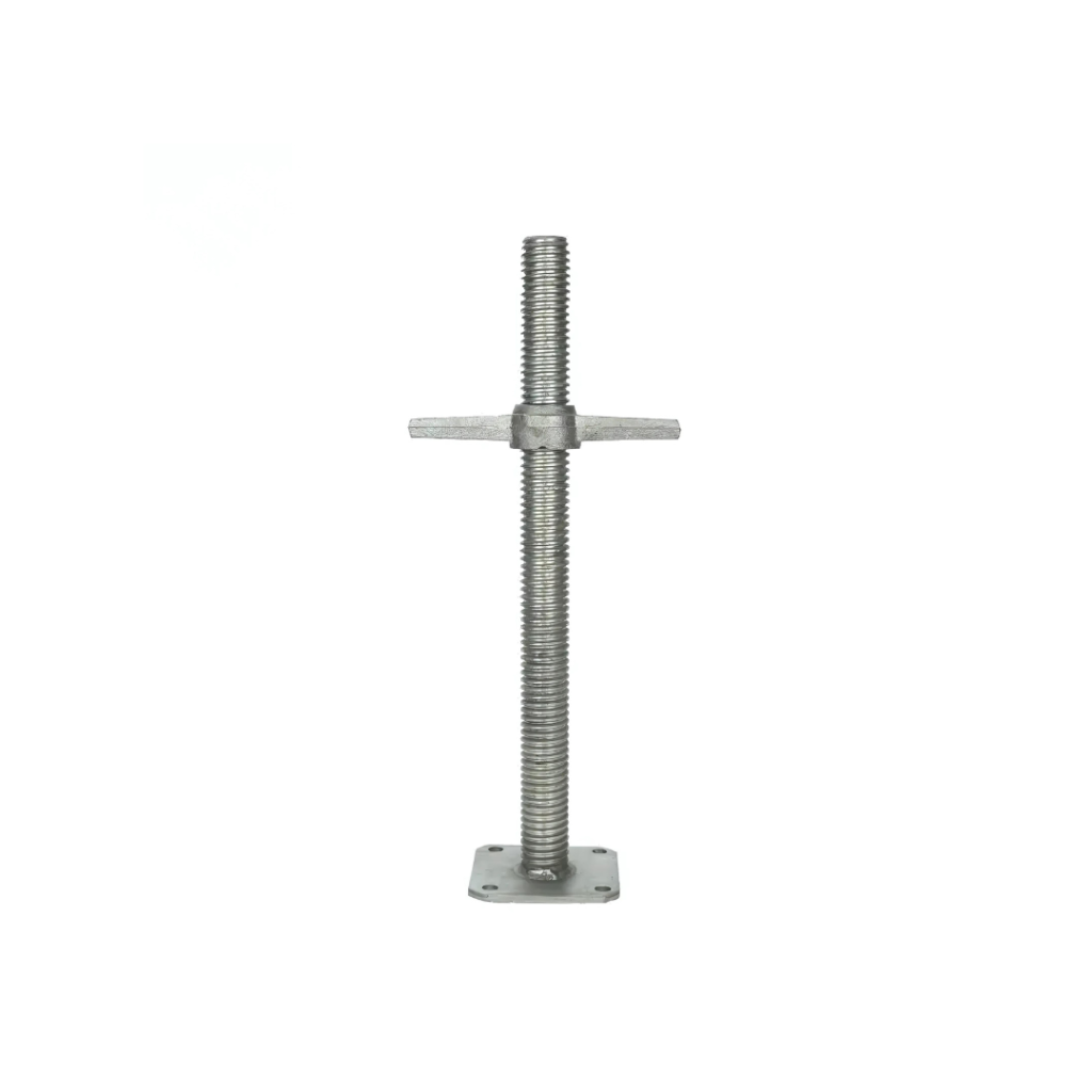 Verstellbare Gerüstspindel M33 x 700 mm mit Grundplatte 120×120×5 mm, 0,45 kg