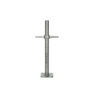 Verstellbare Gerüstspindel M33 x 700 mm mit Grundplatte 120×120×5 mm, 0,45 kg